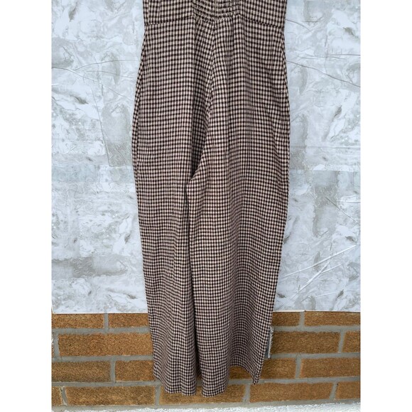Reformation Overland Linen Jumpsuit In Tartine Check (Brown/Tan Checkered) sz2 - Picture 9 of 13